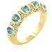 Gemstone CZ Rings - Gold Plated Aquamarine CZ Ring