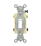 Leviton 54524-2W 20 Amp, 120/277 Volt, Toggle Framed 4-Way AC Quiet Switch, Commercial Grade, Ground