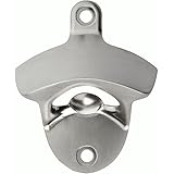 Wall Mount Beer Bottle Opener by Bar Brat In Nickel Alloy | Comes With 2 Matching Screws | Mountable Against Most Surfaces | Bonus 14 Cocktail Beer Recipes (ebook)