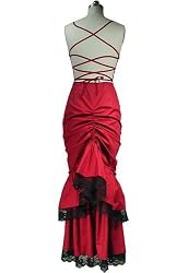 Victorian | Gothic Bustle Red fishtail Dress XXL / 2xl Plus Size Gown