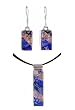 Dichroic Pendant and Earrings Set - XS-22 - .925 Sterling Silver - Exact Set