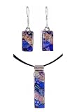 Dichroic Pendant and Earrings Set - XS-22 - .925 Sterling Silver - Exact Set