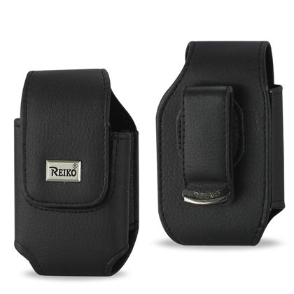 Motorola Tundra va76 Vertical Leather Case with Magnetic Closure and Belt Clip on the Back.