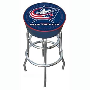 NHL Columbus Blue Jackets Padded Bar Stool with Back (fls)