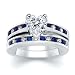Jewelry : 2.75 CT HEART DIAMOND W ROUND BLUE SAPPHIRE RING SET