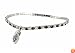 Anklet - A34 - Swarovski (tm) Crystal - Stretch ~ Black and Clear with Flip Flop Slipper Charm