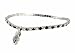 Jewelry : Anklet - A34 - Swarovski (tm) Crystal - Stretch ~ Black and Clear with Flip Flop Slipper Charm