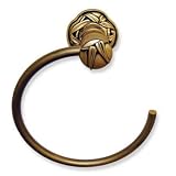 Anne At Home Accessories 1804 Bamboo Towel Ring Towel Ring Black with Terra Cotta Wash
