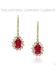 3.80ct. Natural Cab Ruby Earrings with 26 dia. 0.80ct. total.