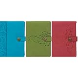 Cr Gibson Mj16a-8 Debossed Soft Leatherette Journal Assorted Colors (Pack of 3)