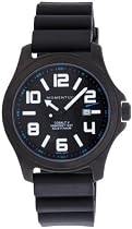 Momentum Men's 1M-SP06B8 Cobalt V Black Ion-Plated Titanium Black Diver's Rubber Band Watch