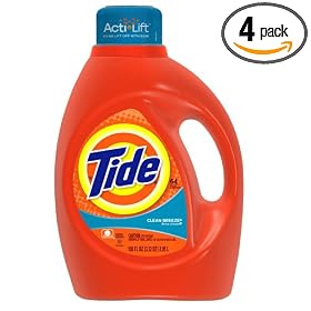 Tide Clean Breeze Scent with Actilift, 100-Ounce Bottles (Pack of 4)