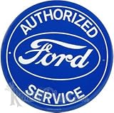 Authorized Ford Service Round Metal Sign