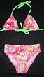 Girls 7-16 2-piece Swimwear Triangle Top Bikini Pink/Surfboards