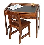 25" Desk with Chalkboard Top and Chair in Walnut