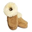 Warme Damen oder Herren aus echtem Lammfell Hausschuhe Braun Gr. 41