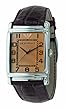Emporio Armani Gents Brown Leather Strap Watch with Amber Dial