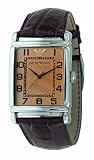Emporio AR0402 Armani Gents Brown Leather Strap Watch with Amber Dial