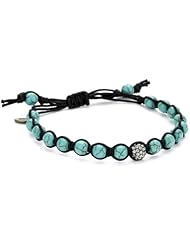 Tai Turquoise-Color Ball with Aqua Pave Swarovski Crystal Ball Bracelet