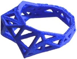 3D Printed Slim Triangulated Ring in Blue, Size 7