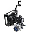 ePhoto DIGITAL DSLR Video Camera Cage Bracket Stabilizer Bundle, Follow Focus, Friction Arm CAGEFOCUS