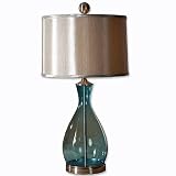 Mena Clear Blue Glass Table Lamp Lamps Collection by Uttermost Company - 27862-1