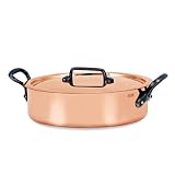 Mauviel Cuprinox Rondeau Pan with Handles and Lid