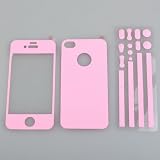 BestDealUSA Color Full Body Screen Protector Case Cover Film Skin For Apple iPhone 4S Pink