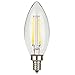 U-NE, LED Filament Bulb, Candle Lights, 4-pack 120v 4w E12 - 40w Equivalent Warm White