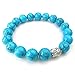 KONOV 10-12mm Natural Energy Stone Beads Gemstone Mens Womens Bracelet, 10-12mm Buddha Mala, Blue