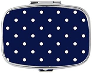 Multipurpose White Dots in the Dark Blue Customized Box case holder Durable Stainless Steel Box case gift for Pocket or Purse