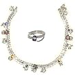Anklets Toe Ring Pair Sterling Silver Jewellery 10.25 inches (anklts535)