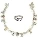 Anklets Toe Ring Pair Sterling Silver Jewellery 10.25 inches (anklts535)