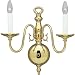 Progress Lighting P3802-10 2-Light Americana Wall Bracket with Delicate Arms and Candelabra Lamps, Polished Brass
