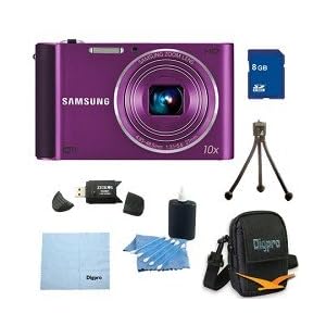 Samsung ST200F 16 MP 10X Wi-Fi Digital Camera - Plum 8GB PREMIERE BUNDLE