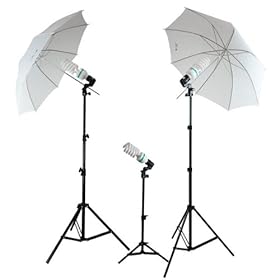 LimoStudio 3 Photography Video Photo Portrait Studio Umbrella Continuous Lighting Kit, AGG103