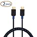 Cable Matters 2-Pack USB Type C (USB-C) Cable with Braided Jacket in Black 3.3 Feet