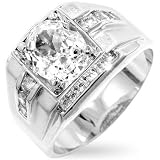 Men's Ring with Clear CZ (Sizes 9-14)