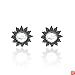 14k White Gold Black Diamond Earring Jackets for 1/2 Carat Stud Earrings (1/2 cttw)