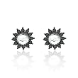 14k White Gold Black Diamond Earring Jackets for 1/2 Carat Stud Earrings (1/2 cttw)