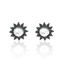 14k White Gold Black Diamond Earring Jackets for 1/2 Carat Stud Earrings (1/2 cttw)
