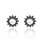 14k White Gold Black Diamond Earring Jackets for 1/2 Carat Stud Earrings (1/2 cttw)