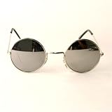 UB John Lennon Style Mirror Lens Sunglass w/ Drawstring Sunglass Pouch