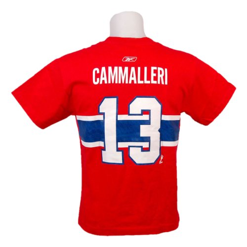 Montreal Canadiens Mike Cammalleri YOUTH Jersey Stripe Player Name & Number T-Shirt Size S