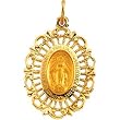 14K Yellow Gold Miraculous Medal - 25.00x18.00mm