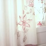 Tilley Cream Pink Floral Embroidered Curtains Matches Duvet Catherine Lansfield