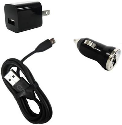 New Premium 3 in 1 Bundle Value Pack Includes Ultra Compact Bullet USB Adaptor Car / Vehicle Charger + Home / Travel Wall Charger + USB Data Charger Computer Sync Cable Ideal For Charging ZTE N861 (Warp Sequent) Shine Wireless Brand