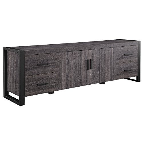 WE Furniture Wood TV Stand, 70-Inch, Charcoal | sportsoutdoors2014