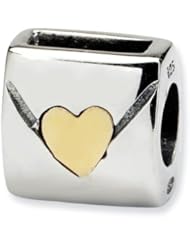 Reflections(tm) Sterling Silver and 14k Love Note Bead / Charm