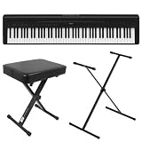 Yamaha P-95B Graded Hammer Standard Black Digital Piano Bundle With Keyboard Stand & Bench